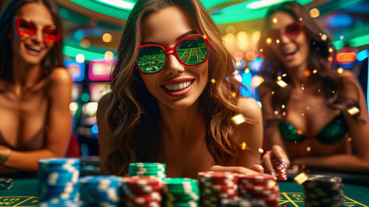 Casino-style entertainment lobby with cyan purple visual style